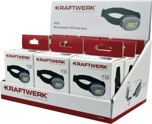 Présentoir Kraftwerk avec lampe frontale LED H260, 9 pièces, 702.003.100