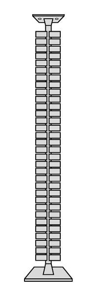 Guide-câble vertical Kerkmann, raccourcissable selon les besoins, forme 4, H 1250 mm, argent, 11300014