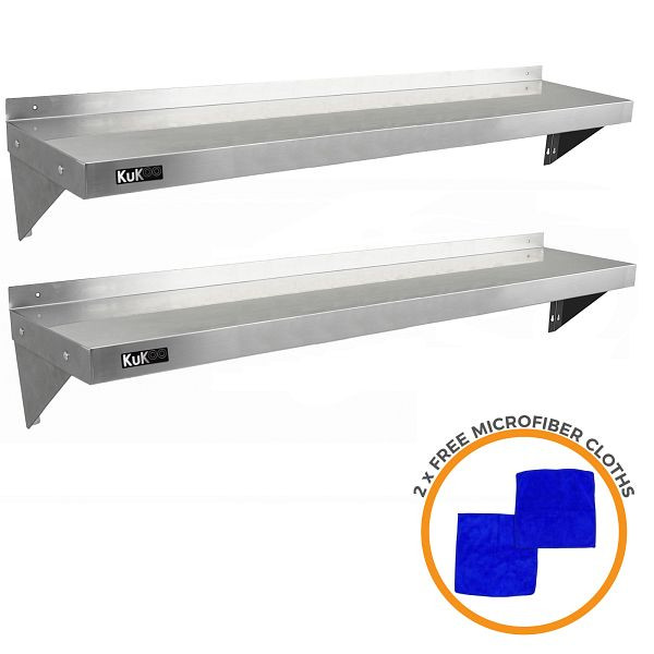 Étagère murale KuKoo Gastro 1500 x 300 mm, lot de 2, 24153