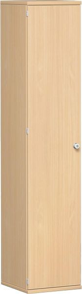 geramöbel armoire à portes battantes 4 étagères décoratives, verrouillable, serrure à droite, 400x425x1920, hêtre/hêtre, N-10DR504-BB