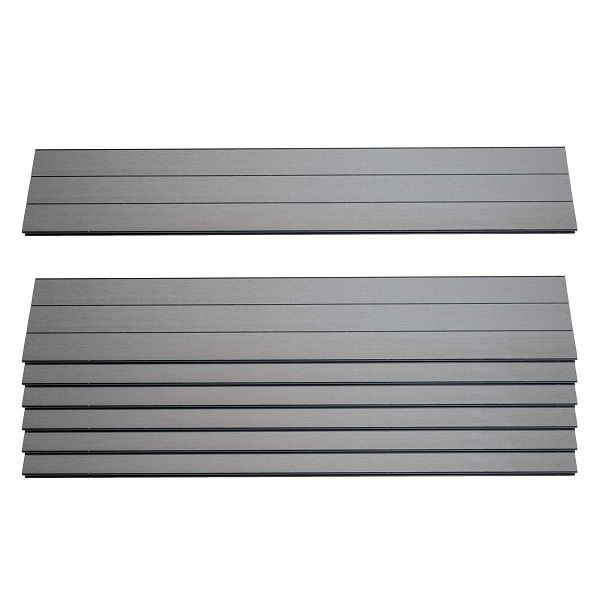 Mendler lot de 7 lames pour brise-vue WPC Sarthe, planches coupe-vent, environ 1qm, 90cm, gris, 76237+76240
