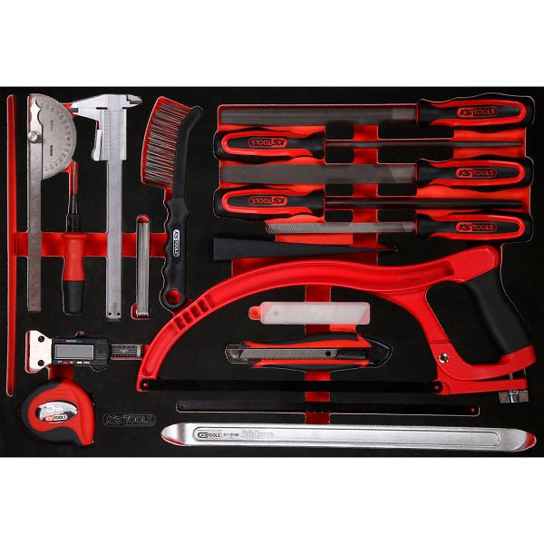 KS Tools PERFORMANCEplus jeu d'outils 28 pièces outils de mesure et limes, 811.0028