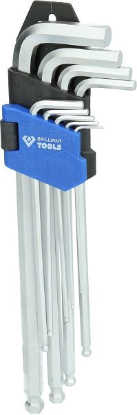 Brilliant Tools Jeu de clés Allen, 9 pièces, profil à six pans creux, long, BT045019
