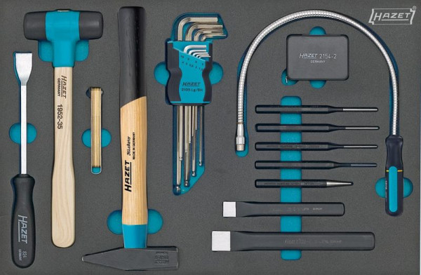 Jeu d'outils Hazet, tournevis coudé, divers outils, profil à six pans creux, nombre d'outils : 22, 163-60/22