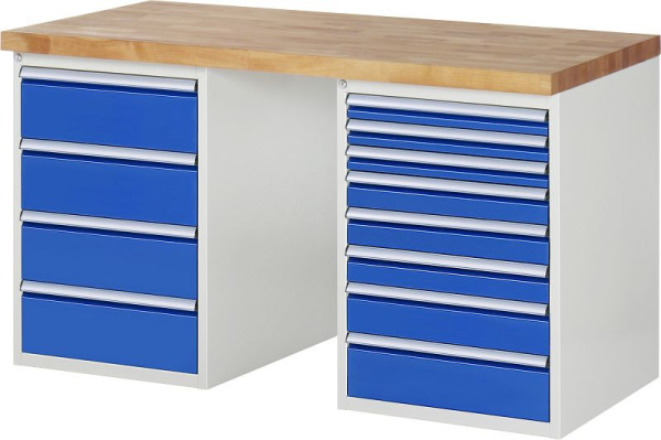 Etabli RAU série 7000 - modèle 7822-3, L1500 x P700 x H890 mm, base système L1500 x P650 x H850 mm, 03-7822A3-157B4M.11