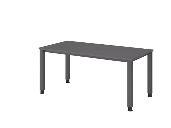 Bureau Hammerbacher 4 pieds carré 160x80cm graphite, forme rectangulaire, VQS16/G/G
