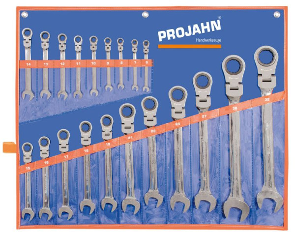 Jeu de clés Projahn GearTech, pochette enroulable 20 pièces, flexible, 3502