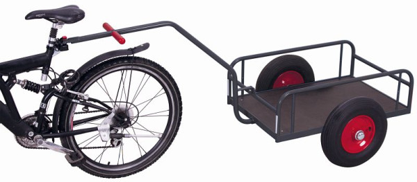 Remorque à vélo VARIOfit sans paroi latérale, dimensions extérieures : 1 835 x 810 x 810 mm (LxPxH), essieu : pneumatiques, zu-1381/AG