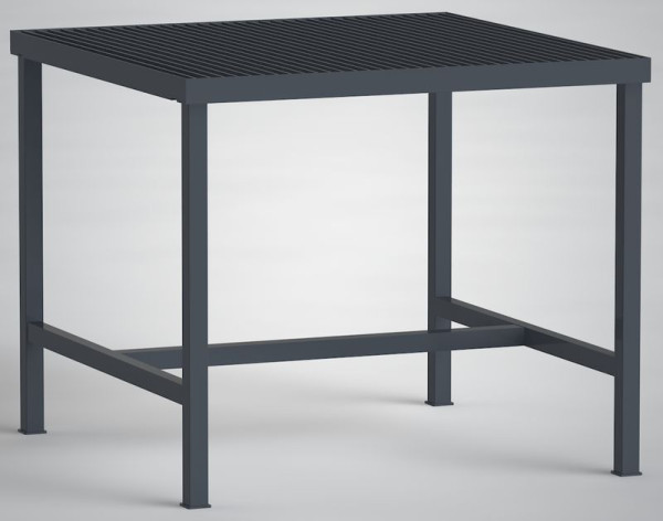Table de soudage KLW, 1000 x 1000 x 850 mm L x P x H, surface de travail entière en grille, hauteur de grille : 50 mm, WPS03N-1000-001