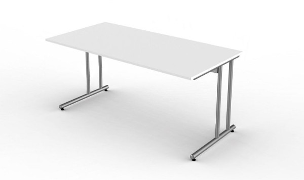 Bureau Kerkmann avec cadre en C, Start Up, L 1600 mm x P 800 mm x H 750 mm, couleur : blanc, 11434010