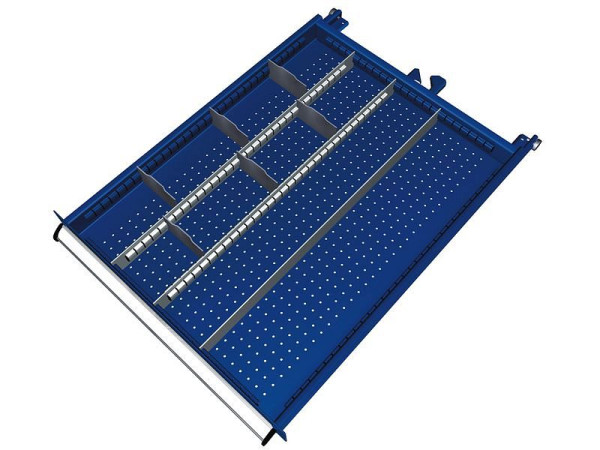 Kit de matériel de séparation KLW pour compartiment à tiroirs hauteur 50 mm dans armoire SEB, taille d'armoire 572 x 750 mm L x P, SEB-B04-032