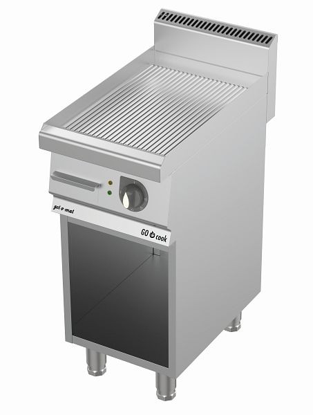 plaque de gril électrique gel-o-mat, acier inoxydable rainuré, GO Cook 700, 400 mm, GG4070E