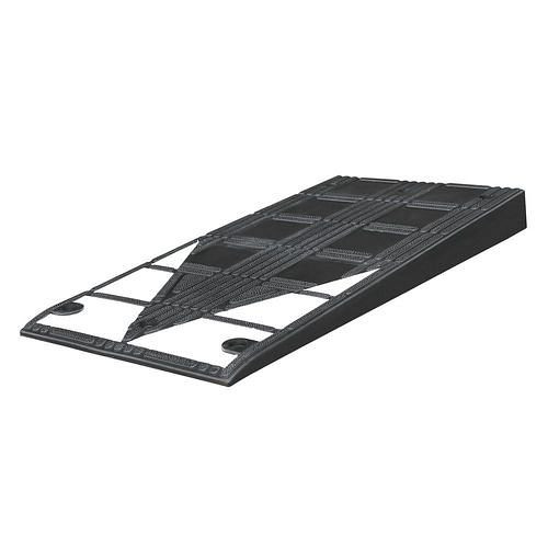 Rampe de trottoir DENIOS, caoutchouc vulcanisé, noir, avec surfaces réfléchissantes blanches, 311199