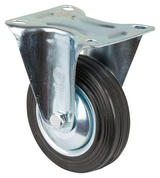 Rouleau de transport BS rollers, rouleau fixe, largeur de roue 30 mm, roue Ø 100 mm, capacité de charge 70 kg, jante en acier, roulement à rouleaux, plaque, lot de 4, L410.B55.101