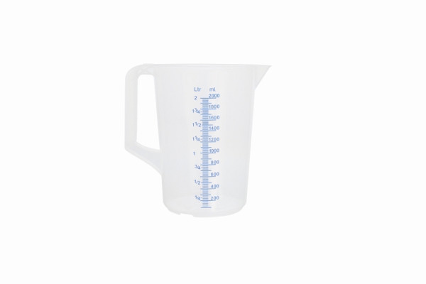 Verre doseur Schneider, 2 l, échelle en relief, écriture bleue, 200013