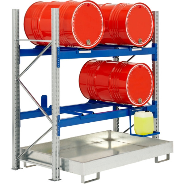 Rack de stockage de fûts BITO 4x200 Bac de collecte AB 1800 avec déclaration Ü, 33112