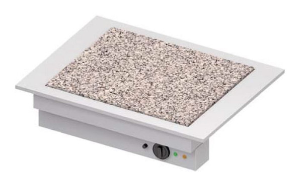Plaque chauffante Stalgast "Drop-In" en granit 2xGN 1/1 830x620x270 mm couvercle en acier inoxydable, DI08107