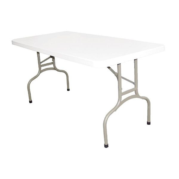 Table pliante rectangulaire Bolero blanc 152cm, U544