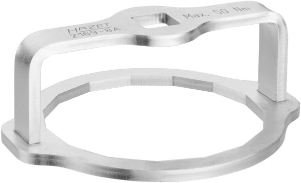 Clé pour filtre à huile Hazet, carré creux 12,5 mm (1/2 pouce), profil externe 15 pans, 105 mm, 2169-8A
