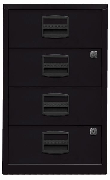 Armoire latérale Bisley PFA, 4 tiroirs universels, noir, PFA4S633