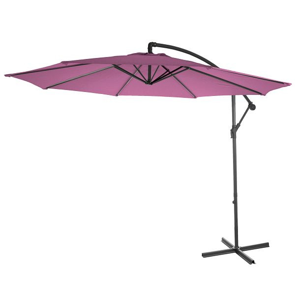 Mendler Acerra parapluie feu tricolore, pare-soleil, Ø 3m inclinable, polyester/acier 11kg, rouge lavande sans pied, 76497