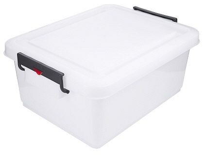 Conteneur de transport Contacto 40 l, blanc avec couvercle à pince, 2552/040
