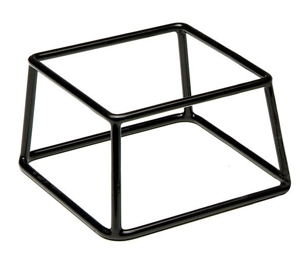 APS présentoir de buffet -MULTI-, 18 x 18 cm, hauteur : 10 cm, métal, revêtement noir, avec revêtement en caoutchouc antidérapant, 33251