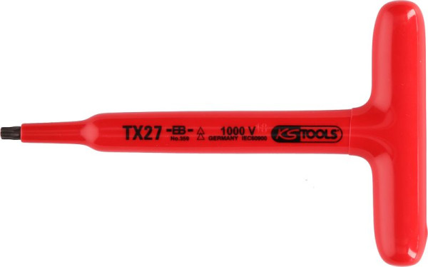 KS Tools Clé Torx à poignée en T avec isolation de protection, T30, 160 mm, 117.2417