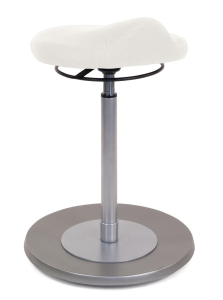 Tabouret Mayer Sitzmöbel avec assise confort de forme ergonomique, plaque de base couleur acier inoxydable, hauteur d'assise 54 - 80 cm, blanc polaire, 1101_EF_30582