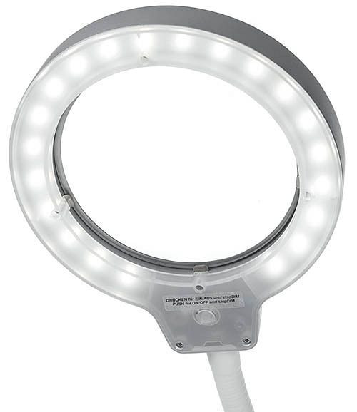 Lampe-loupe Bedrunka+Hirth LED-RLL Flex, avec bride à visser, 5 dioptries, 03.960.55