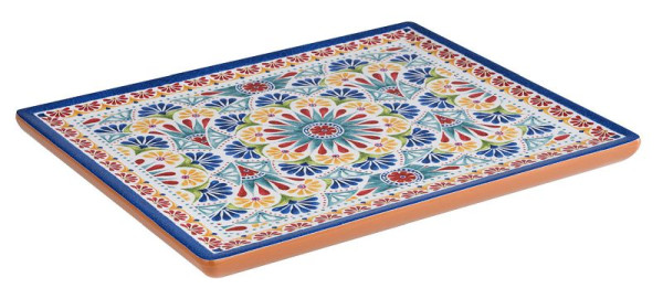 Plateau APS GN 1/2 -ARABESQUE-, 32,5 x 26,5 cm, hauteur : 2 cm, mélamine, intérieur : décor, extérieur : aspect terre cuite, 84681