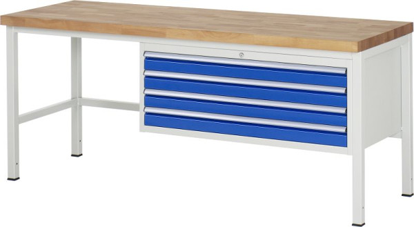 Etabli RAU série 8000 - modèle 8333, L2000 x P700 x H840-1040 mm, base système L1995 x P650 x H800-1000 mm, 03-8333A1-207B4H.11