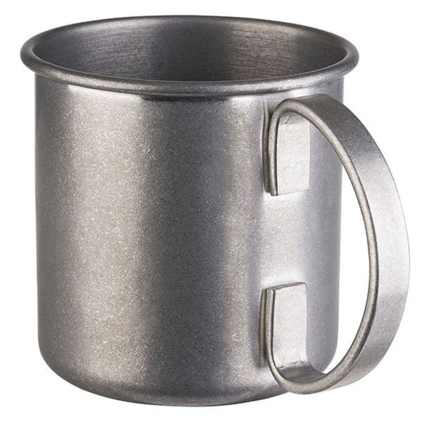 Mug APS -MOSCOW MULE-, Ø 9 cm, hauteur : 9 cm, acier inoxydable, aspect inox antique, volume : 0,45 litre, 93345