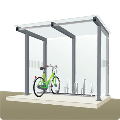 Abri à vélos RBce pour 6 vélos sans support à vélos, F2