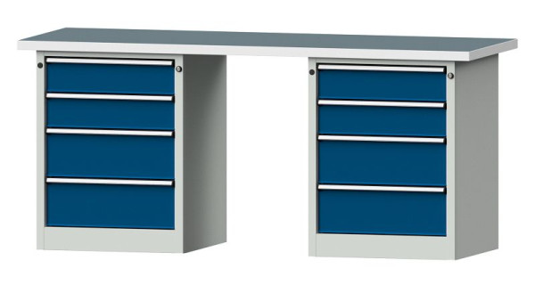 Établis ANKE Établi combiné, modèle 840 V, 2000 x 700 x 890 mm, RAL 7035/5010, UBP 40 mm, 415.105