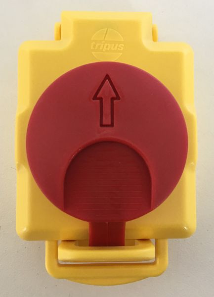 Couvercle d'interrupteur ELMAG (URGENCE/ARRÊT), pour rectifieuses CREUSEN, 9601015