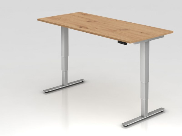 Bureau Hammerbacher XDSM19, 180 x 80 cm, plateau : chêne noueux, épaisseur 25 mm, chant épais en ABS, forme rectangulaire, VXDSM19/R/S
