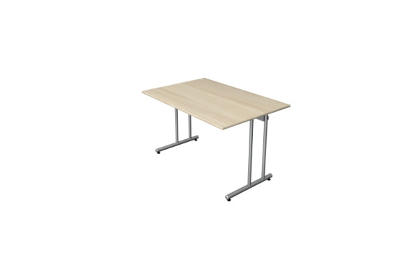 Bureau Kerkmann start-up, L 1200 x P 800 x H 750 mm avec pied en C en aluminium argent, érable, 11439150