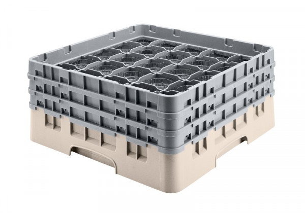 Panier de lavage Cambro 36 compartiments Camrack® 15,5 cm beige, lot de 4, 36S534184