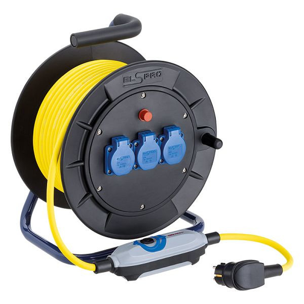 ELSPRO Vollgummi-Leitungsroller Baureihe LRX 230V 3xSCH 40m 2,5mm² PRCD-S30mA, 4X10023/P+
