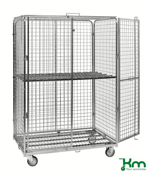 Conteneur de sécurité Kongamek, 2 roulettes pivotantes et 2 fixes, KM120510