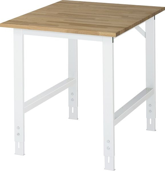 Table de travail RAU série Tom (6030) - plateau en hêtre massif réglable en hauteur, 750x760-1080x1000 mm, 06-625B10-07.12