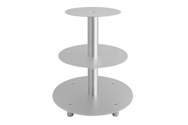 Présentoir à gâteaux à étages Schneider, 3 parties, argent, 146003