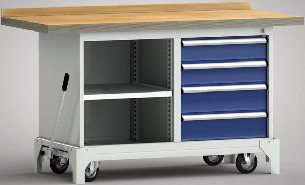 Etabli professionnel mobile KLW - 1500 x 700 x 866 mm L x l x H, WS782N-1500M40-E7032