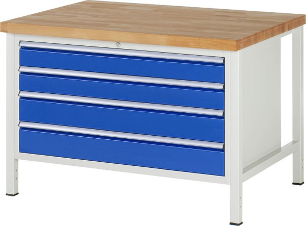 Etabli RAU série 8000 - modèle 8362, L1250 x P900 x H840-1040 mm, base système L1235 x P850 x H800-1000 mm, 03-8362A2-129B4H.11