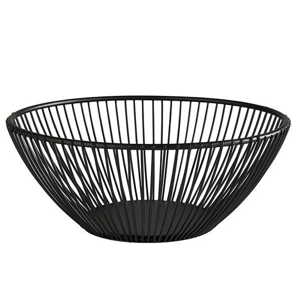 Panier APS -SVART-, Ø 20 cm, hauteur: 8 cm, métal, noir, 30421
