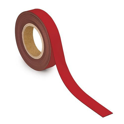 Bande de marquage magnétique MAUL, 10 mx 30 mm x 1 mm, rouge, 307933