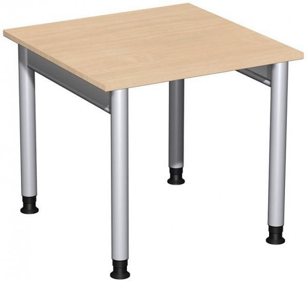 Bureau geramöbel réglable en hauteur, 800x800x680-820, hêtre/argent, N-657101-BS