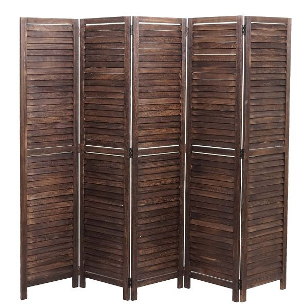 Mendler Paravent HWC-C30, écran de confidentialité pour cloison de séparation, look shabby vintage, 170x205cm, marron, 62639