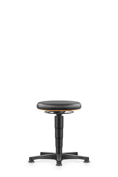 tabouret bimos Allround avec patins, cuir artificiel, hauteur d'assise 450-650 mm, anneau de couleur orange, 9460-MG01-3279